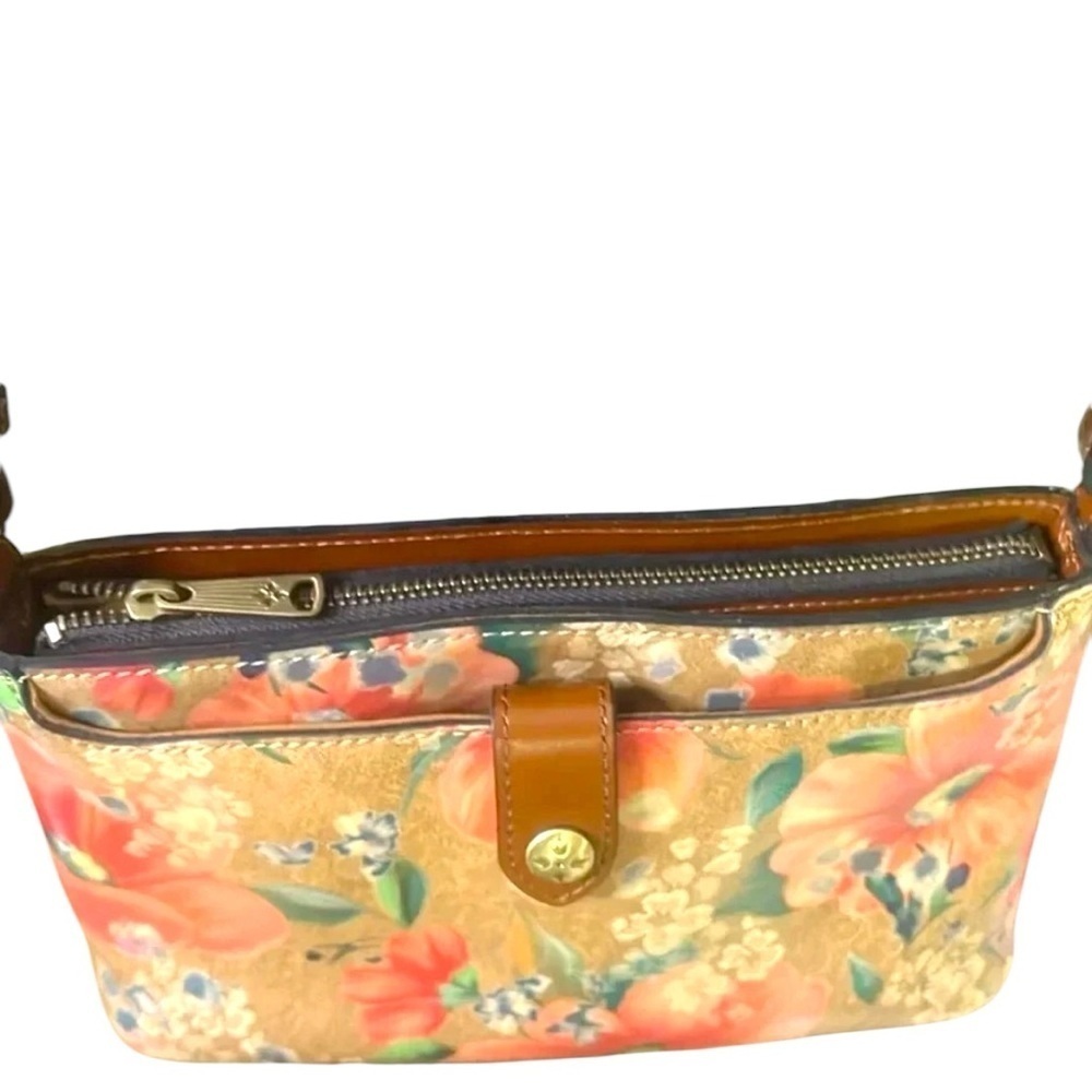 Patricia Nash Alyssa Italian Floral leather  crossbody shoulder bag. - Picture 12 of 16